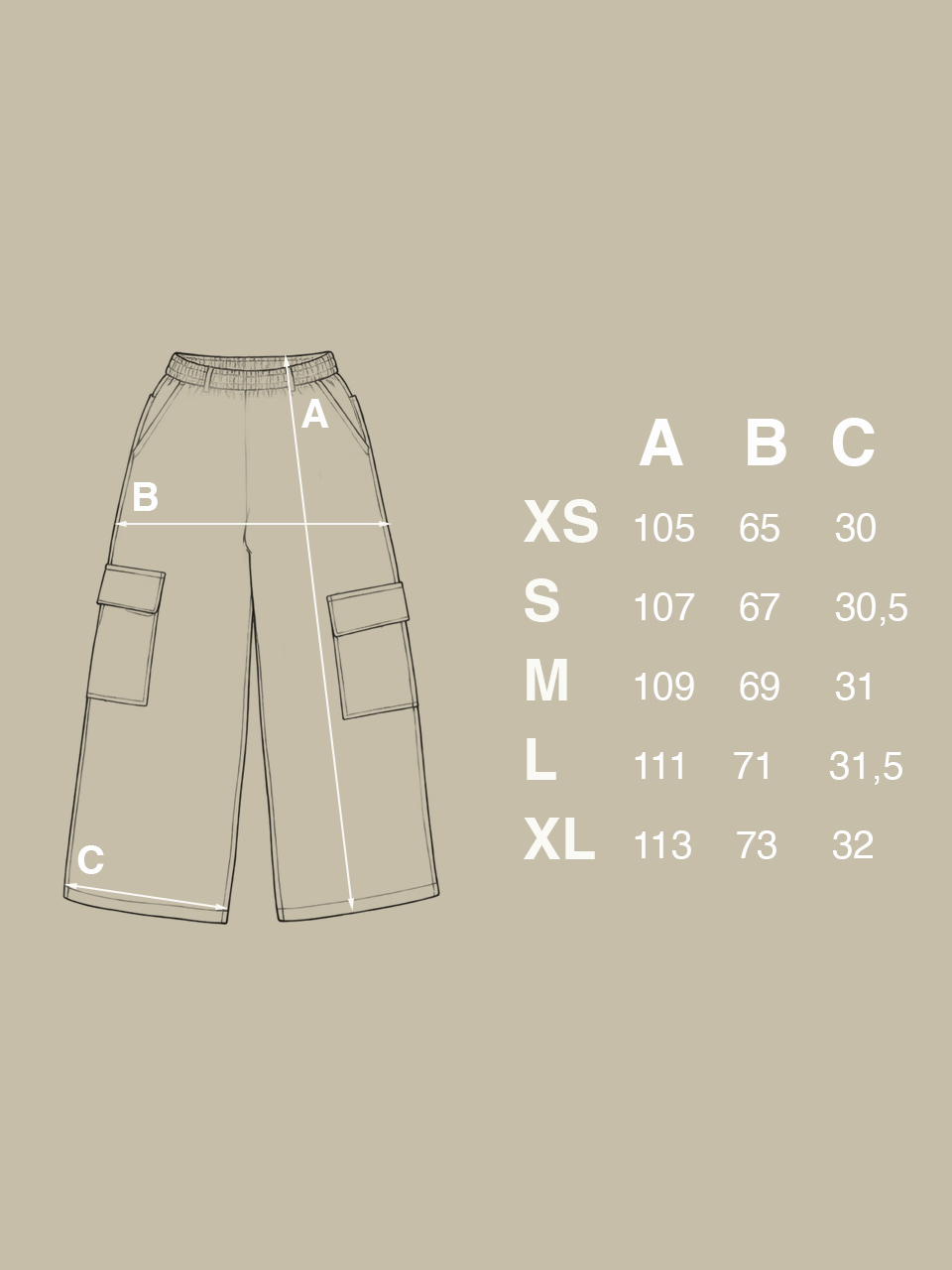 Брюки Culture Studio Cargo Beige / XS