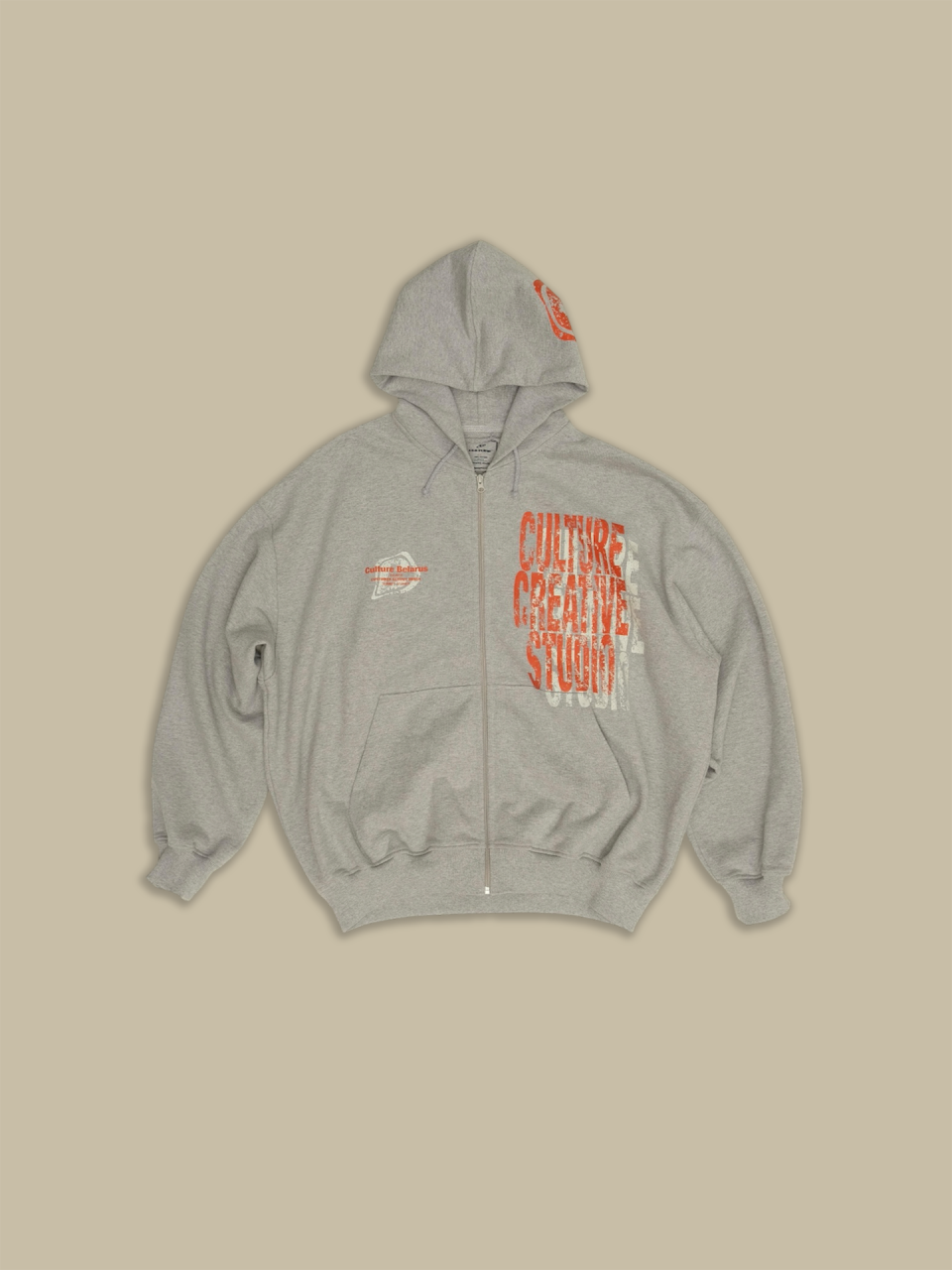 Зип Худи Culture Studio Red Logo Melange / S